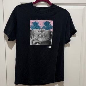 HRX Charcoal T-Shirt with Pink Accent